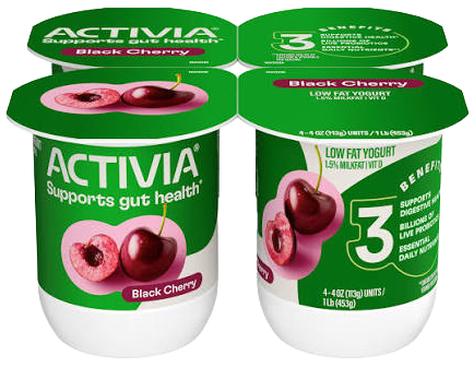 Four-pack of Activia Black Cherry yogurt