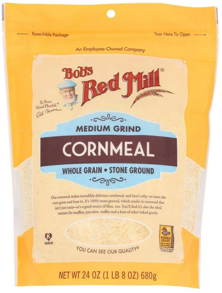 Bobs Red Mill cornmeal package with medium grind