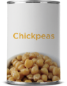 Can of chickpeas with label