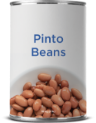 Can of pinto beans with label