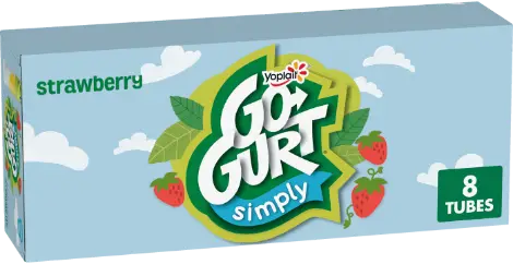 Go-Gurt Simply strawberry yogurt box with eight tubes