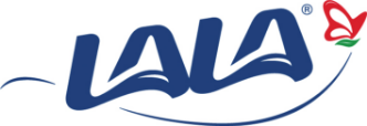 Lala logo with stylized butterfly design