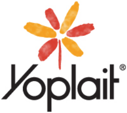 Yoplait logo with stylized flower above text